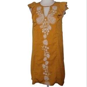 Anthropologie THML Marigold Embroidered Caftan Style Dress Size XS